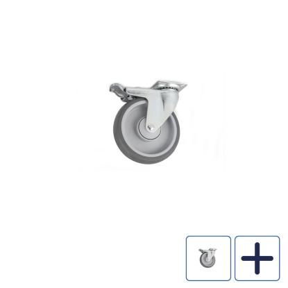 Habo møbelhjul, svingbart med bremse, grå