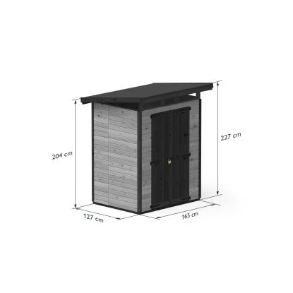 Upyard Strongbox redskabsrum M, grå/sort - 1,76 m²