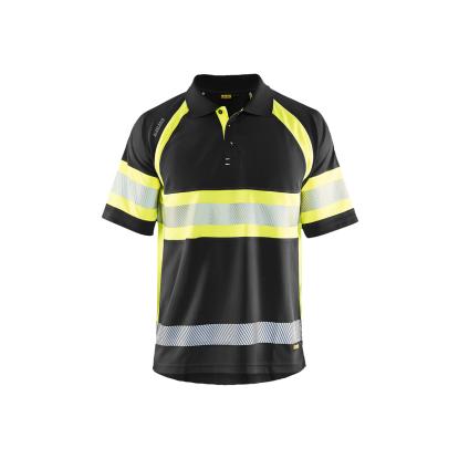 Blåkläder 3338 high vis UV poloshirt, sort/hi-vis gul