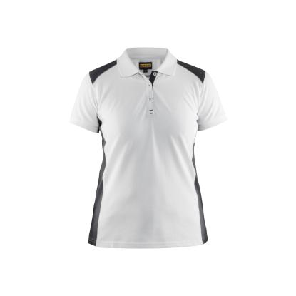 Blåkläder 3390 dame poloshirt, hvid/mørk grå