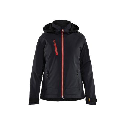 Blåkläder 4751 dame letforet vinter softshelljakke, sort/rød