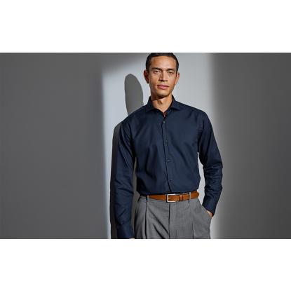 Seven Seas SS8 Fine Twill skjorte, modern, navy