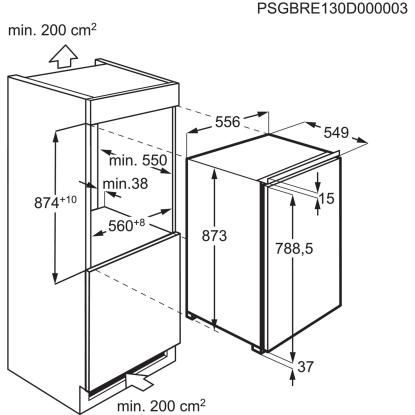 AEG TAB6L88EF integreret fryseskab, 98 liter