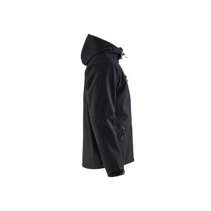 Blåkläder 4949 softshell jakke med hætte, sort/sølv