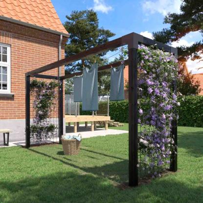 PLUS Cubic tørrestativ med espalier model 1, træ/stål, sort