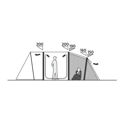 easy camp Kullen 6 Air tunneltelt til 6 personer, brun
