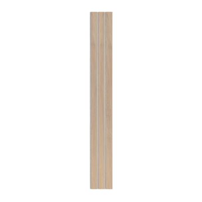 I-Wood Medio+ 3-lamel akustikpanel, ubehandlet natur, grå filt og lys kerne, egefiner, 16 x 300 mm