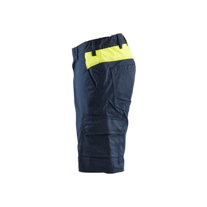 Blåkläder 1446 industri shorts med stretch, mørk marineblå/hi-vis gul