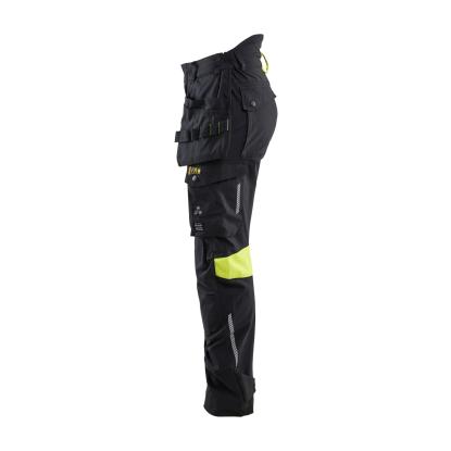 Blåkläder 7108 dame håndværker buks inherent, sort/hi-vis gul