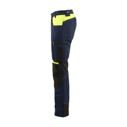 Blåkläder 1556 håndværker buks, mørk marineblå/hi-vis gul