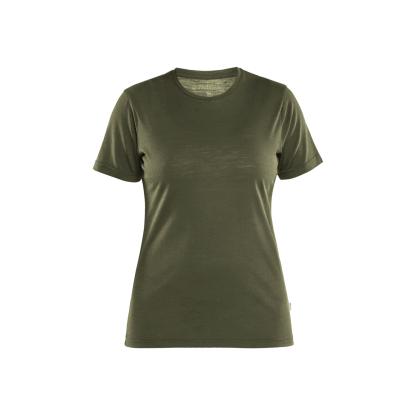 Blåkläder 3537 dame t-shirt merinould, skovgrøn 