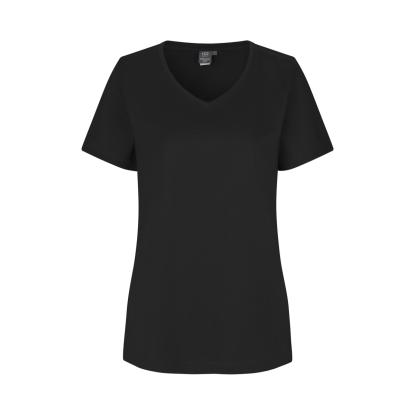 ID PRO Wear CARE 0373 T-shirt med v-hals, dame, sort