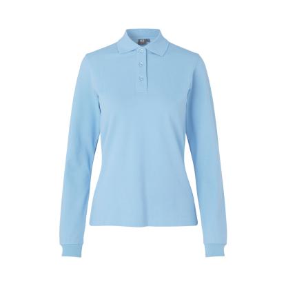 ID 0545 poloshirt med stretch, langærmet, dame, lys blå