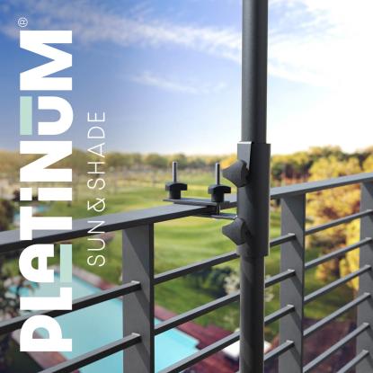 Platinum Sun & Shade balkonklemme til fladt vandret gelænder, Ø38 mm, antracitgrå