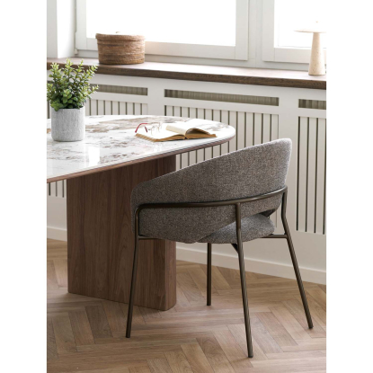 Costa spisebordsstol med gunmetal ben, mørkegrå