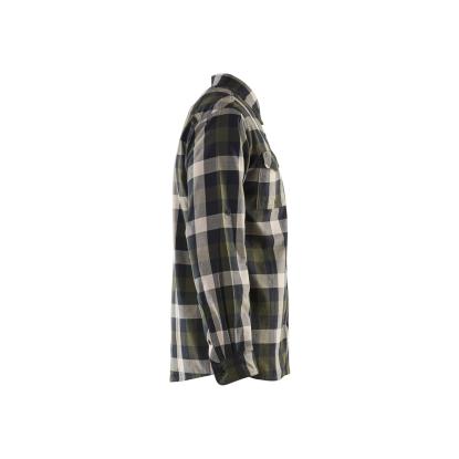 Blåkläder 3299 flannelskjorte, olivengrøn/sort