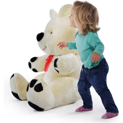 Bamse, bjørn, hvid/sort, 120 cm