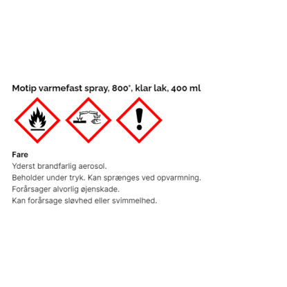 Motip varmefast spray, 800°, 400 ml - klarlak