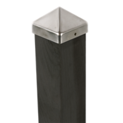 Stolpehat rustfri 91 x 91 mm