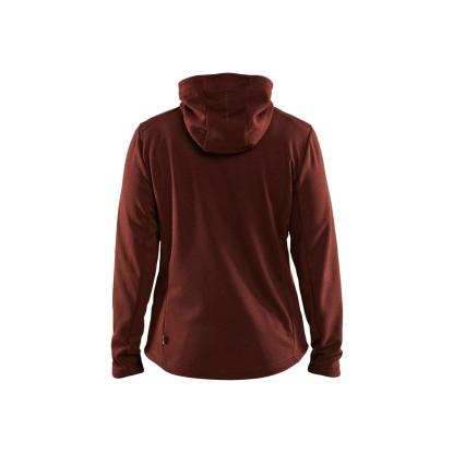 Blåkläder 3542 dame hættetrøje full zip, brændt rød/sort