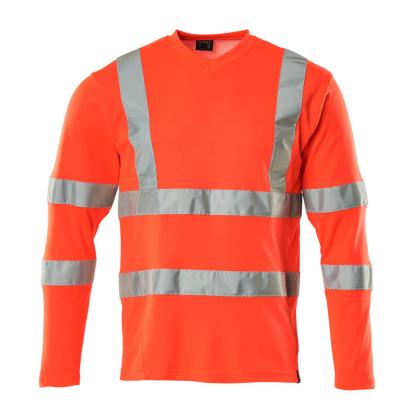 MASCOT SAFE CLASSIC T-shirt, langærmet, hi-vis rød