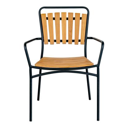 Spisebordsstol, teak med sort stel