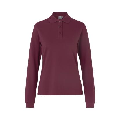 ID 0545 poloshirt med stretch, langærmet, dame, bordeaux