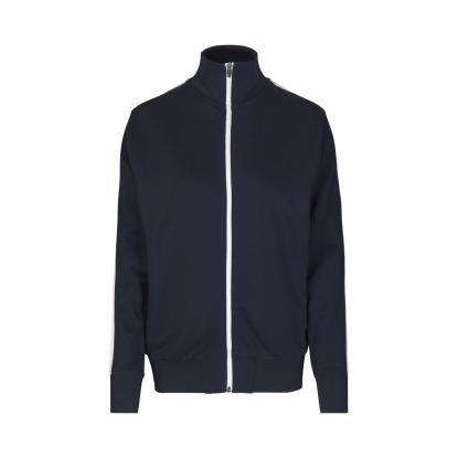 ID 0627 sweat cardigan med kontrast, dame, navy