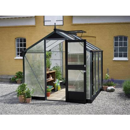 Juliana Compact drivhus 5 m², antracit/sort, 10 mm poly