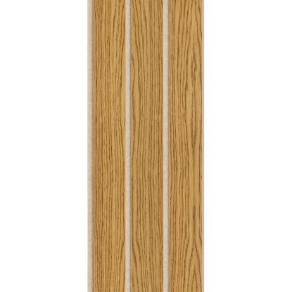 I-Wood Medio+ 3-lamel akustikpanel, brun olieret, beige filt og lys kerne, egefiner, 16 x 300 mm