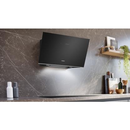 Siemens iQ700 væghængt emhætte LC91KLT60, sort, 90 cm