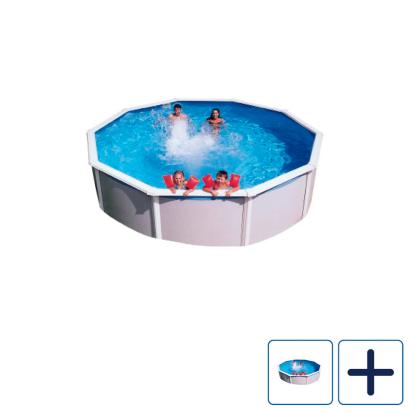 Summer Fun Supreme poolsæt med stålvægge inkl. sandfilteranlæg og stige, hvid