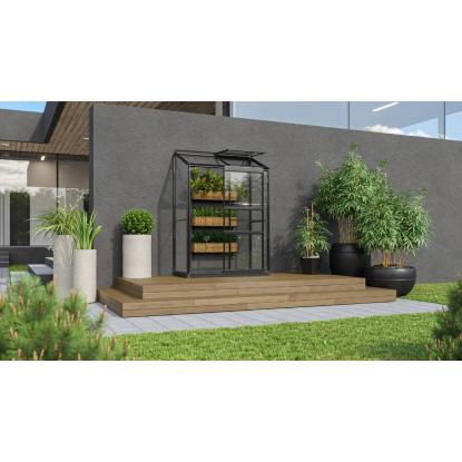 Vitavia Ida 900 drivhus, sort, 0,9 m², 3 mm glas