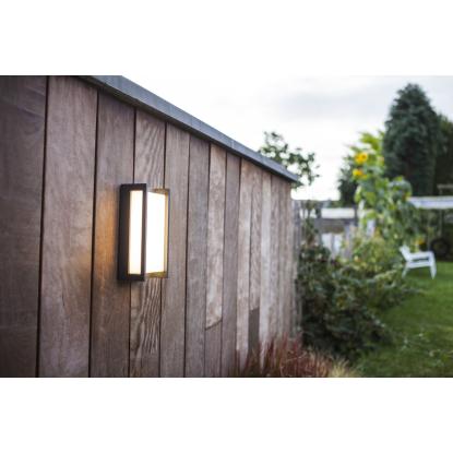 LUTEC connect QUBO udendørs LED væglampe, H22 cm, IP54, mørk grå
