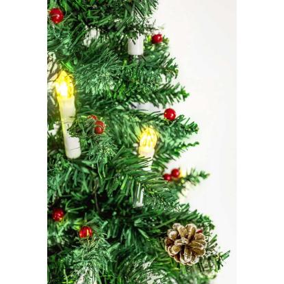 Kunstigt juletræ med træstamme og sne, 220 cm