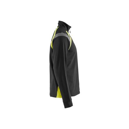 Blåkläder 3432 sweatshirt half zip, sort/hi-vis gul