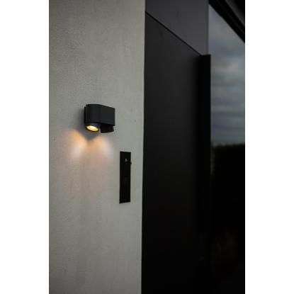 LUTEC CYPRES udendørs væglampe, up/down, B17,3 cm, GU10, IP44, mørk grå