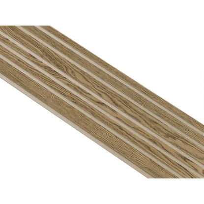 I-Wood Medio+ Mixed akustikpanel, mørkebrun olieret, beige filt og lys kerne, egefiner, 16 x 300 mm