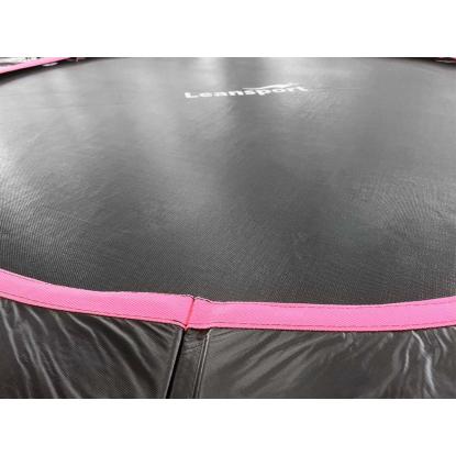 Leansport trampolin med stige og net, lyserød, Ø244 cm