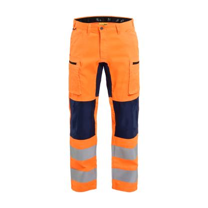 Blåkläder 1585 high vis buks med stretch, hi-vis orange/marineblå