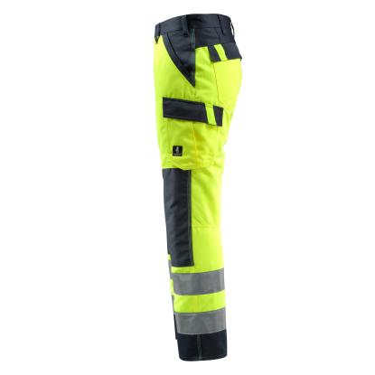 MASCOT SAFE LIGHT Maitland arbejdsbukser med knælommer, hi-vis gul/mørk marine