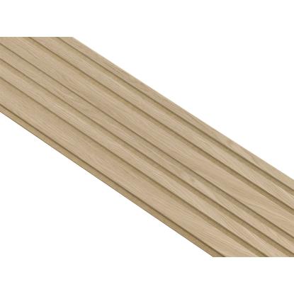 I-Wood Basic Mixed akustikpanel, hvid olieret, brun filt og lys kerne, egefiner, 16 x 300 mm 