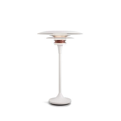 Belid Diablo bordlampe Ø30 cm, H48,4 cm, G9, mat hvid/rosé