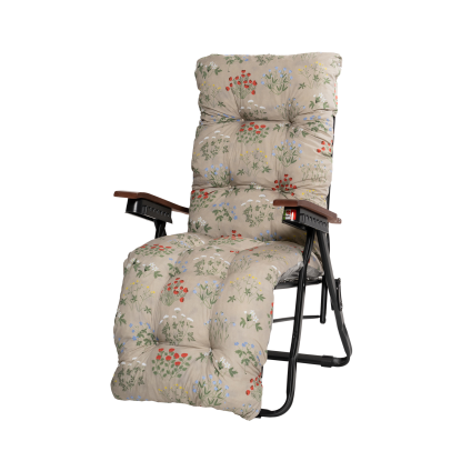 Varax Baden stol, sort stel, beige-blomstret
