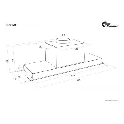 Thermex TFM 160 skabsintegreret emhætte, stål, 60 cm