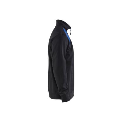 Blåkläder 3353 sweatshirt half zip, sort/koboltblå