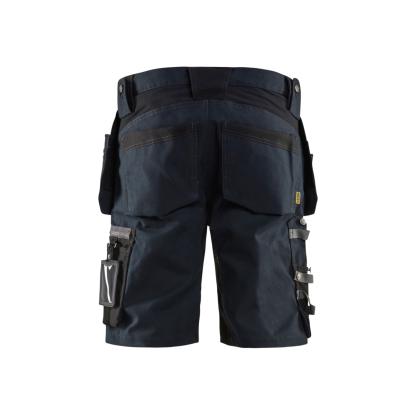 Blåkläder 1598 håndværker shorts med stretch i kraftig kanvas, mørk marineblå/sort