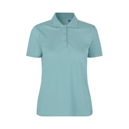 ID 0587 poloshirt, økologisk, dame, støvet aqua