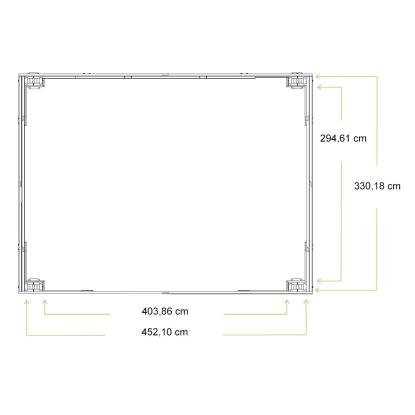 Westmann Devon pavillon, cedertræ/aluminium, 315 x 490 x 371 cm - 17,81 m²