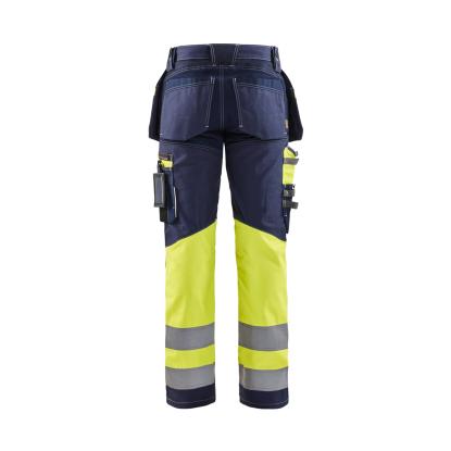 Blåkläder 1794 high vis buks med stretch, marineblå/hi-vis gul
